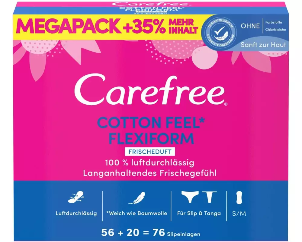 Carefree Slipeinlage Feel Flexiform Frischeduft 76 Stück