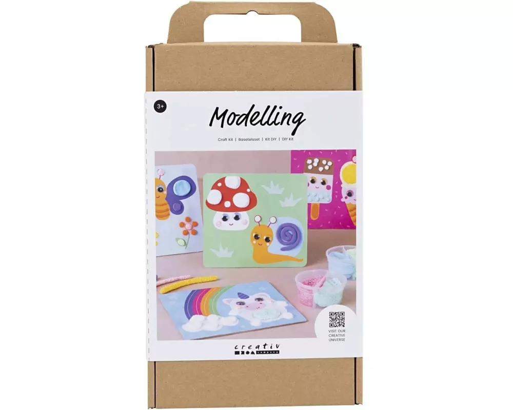 Creativ Company Bastelset Modellieren Foam/Silk Clay, Dekoplatte