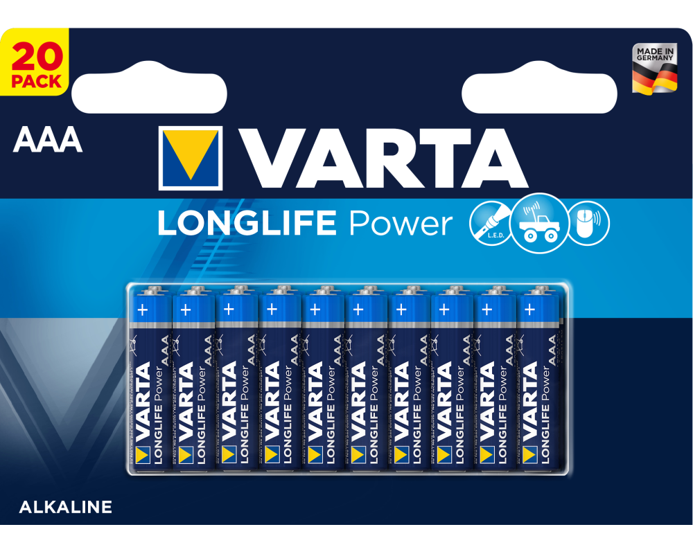 VARTA Batterie Longlife Power 4903121420 AAA/LR03, 20 Stück