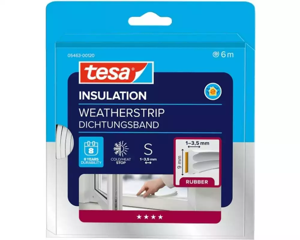 tesa Tesamoll E-Profil Gummi weiss selbstklebend 6 m