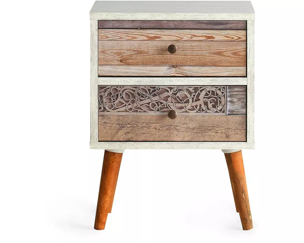 Woody Fashion Nachttisch Malmo 40 x 55 cm, Mehrfarbig