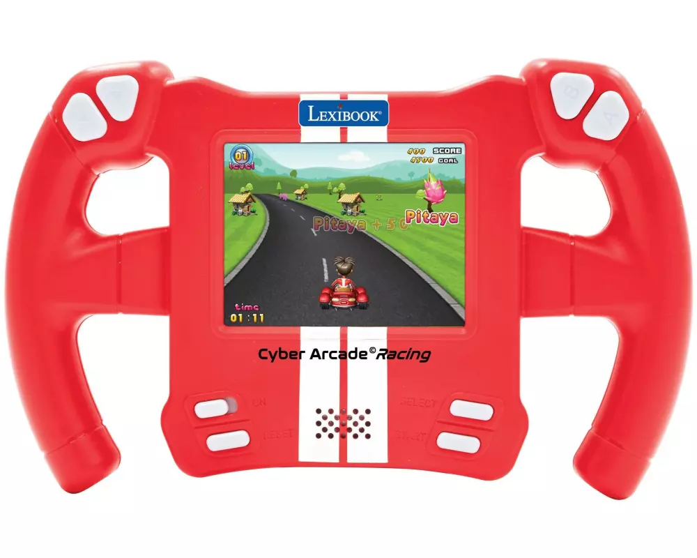 Lexibook Kinderkopfhörer Lenkrad-Konsole Cyber Arcade Racing Rot