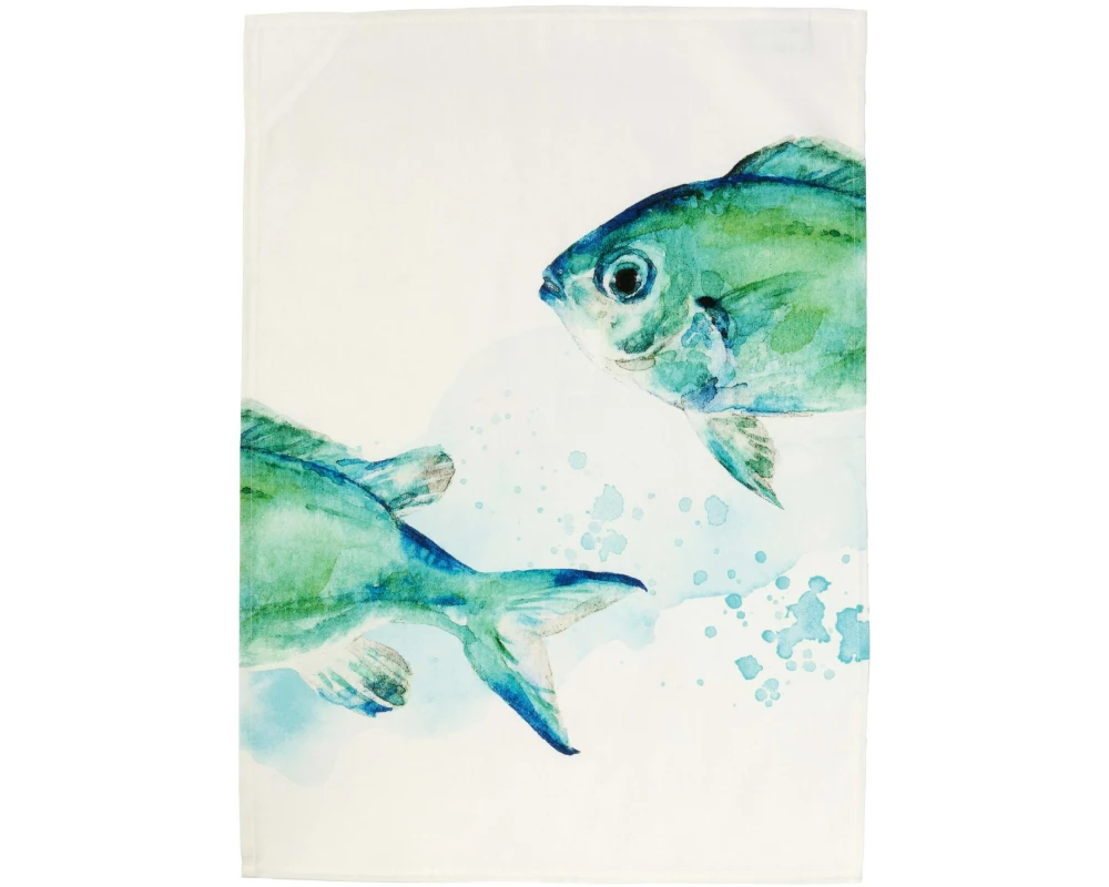 Pichler Geschirrtuch Fishes 1 Stück, Grün/Weiss