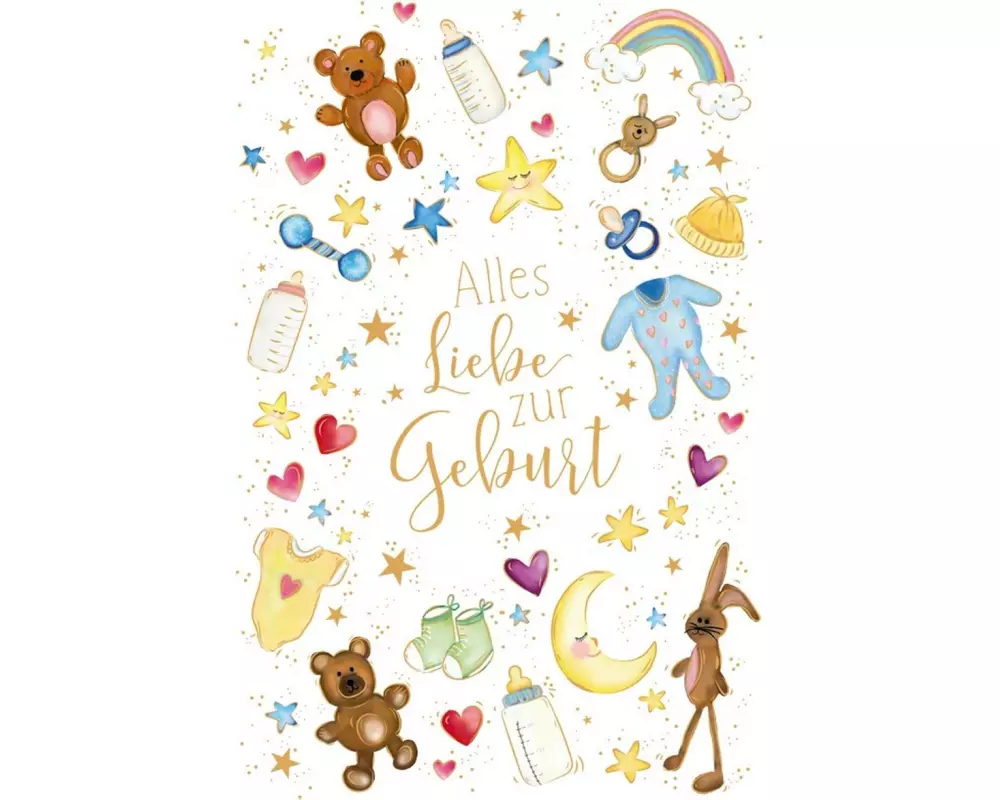 ABC Glückwunschkarte Geburt 12.5 x 17.6 cm
