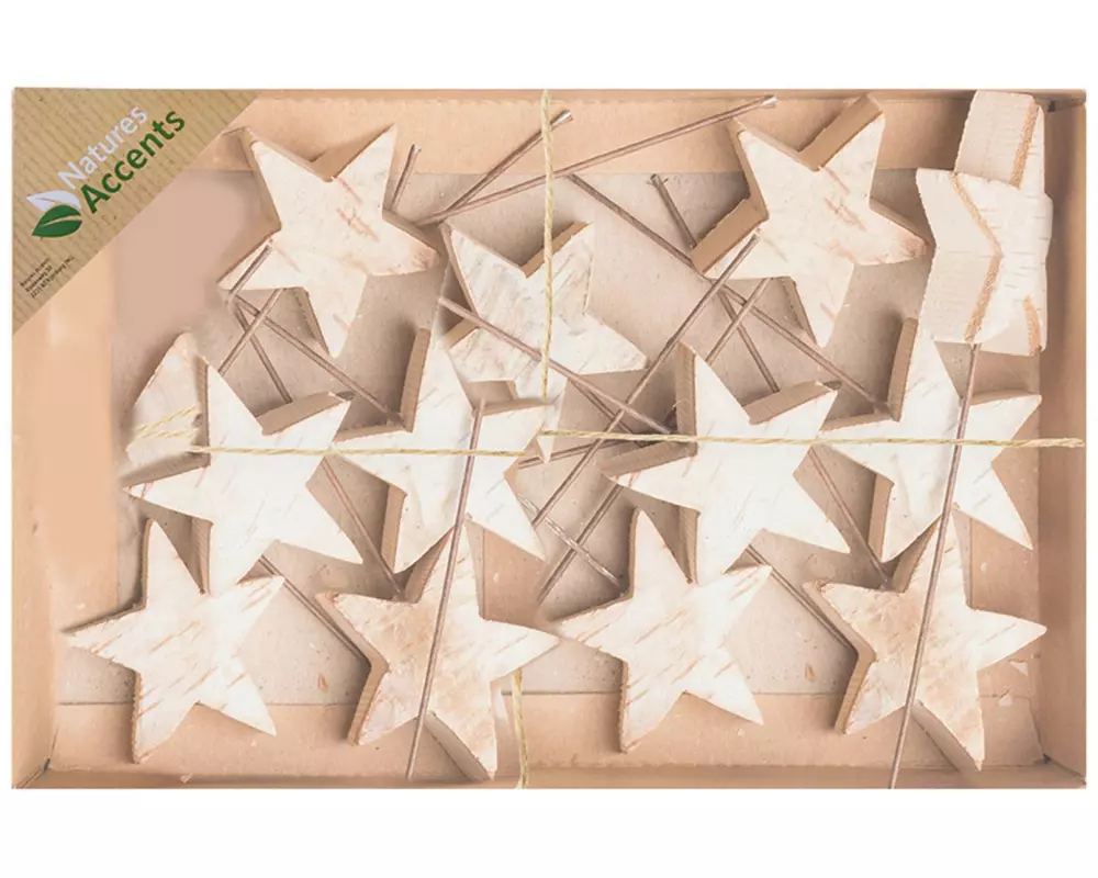 CHALET Deko Birkensterne 12 Stück