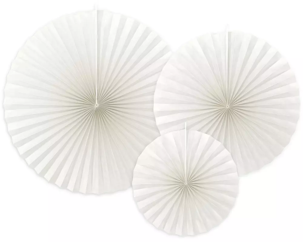 Partydeco Rosetten 3 Stück, Cremeweiss