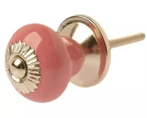 Tranquillo Möbelgriff handgemacht, Ø 2.7 cm, Rosa/Silber