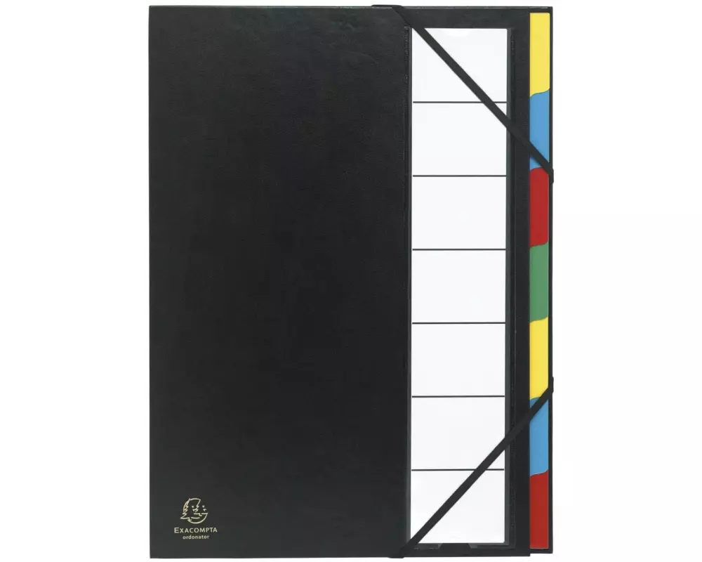 Exacompta Ordnungsmappe Ordo 7-teilig, Schwarz