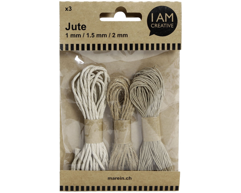 I AM CREATIVE Jutebänder 2.5m MAA4087.12 assortiert 3 Stück