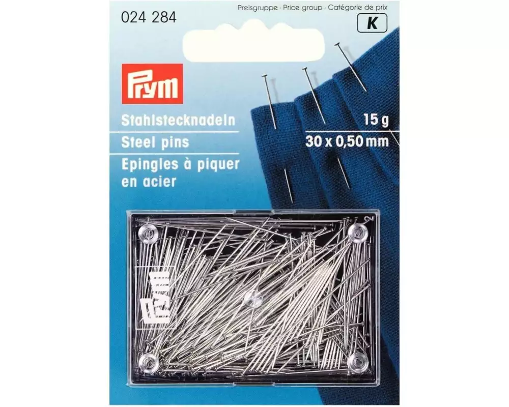 Prym Stecknadel Ø 0.5 mm x 3 cm, 15 g, Stahl
