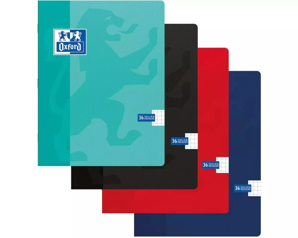 Oxford Schulheft A5, kariert, assortiert