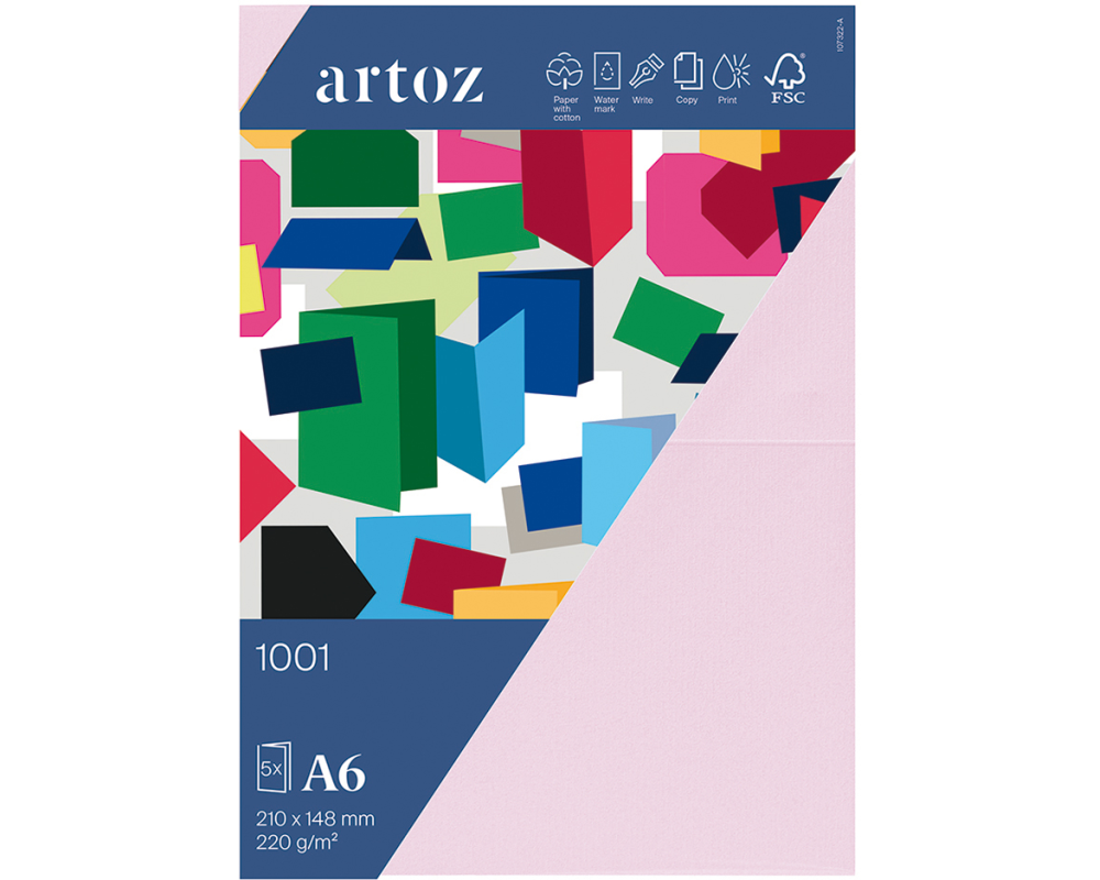 ARTOZ Karten 1001 A6 10732226-483 220g, kirschblüte 5 Blatt