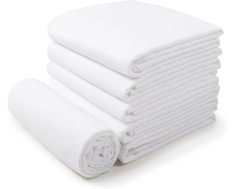 MAKIAN Moltontuch 6-er Set 80 x 80 cm, Weiss