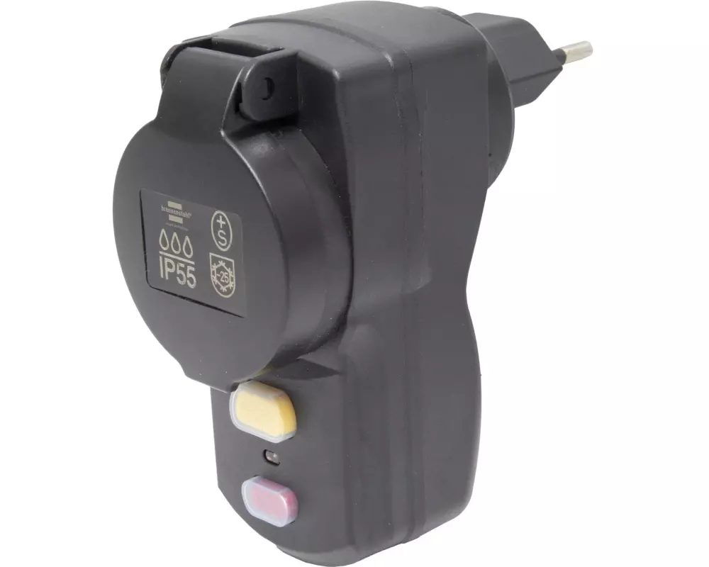 Brennenstuhl FI-Zwischen-Schutzschalter 10A-30mA, Typ A, 230 V, IP55