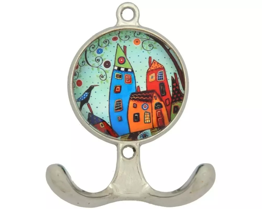 Tranquillo Wandhaken Haus, 2-fach, Metall/Glas