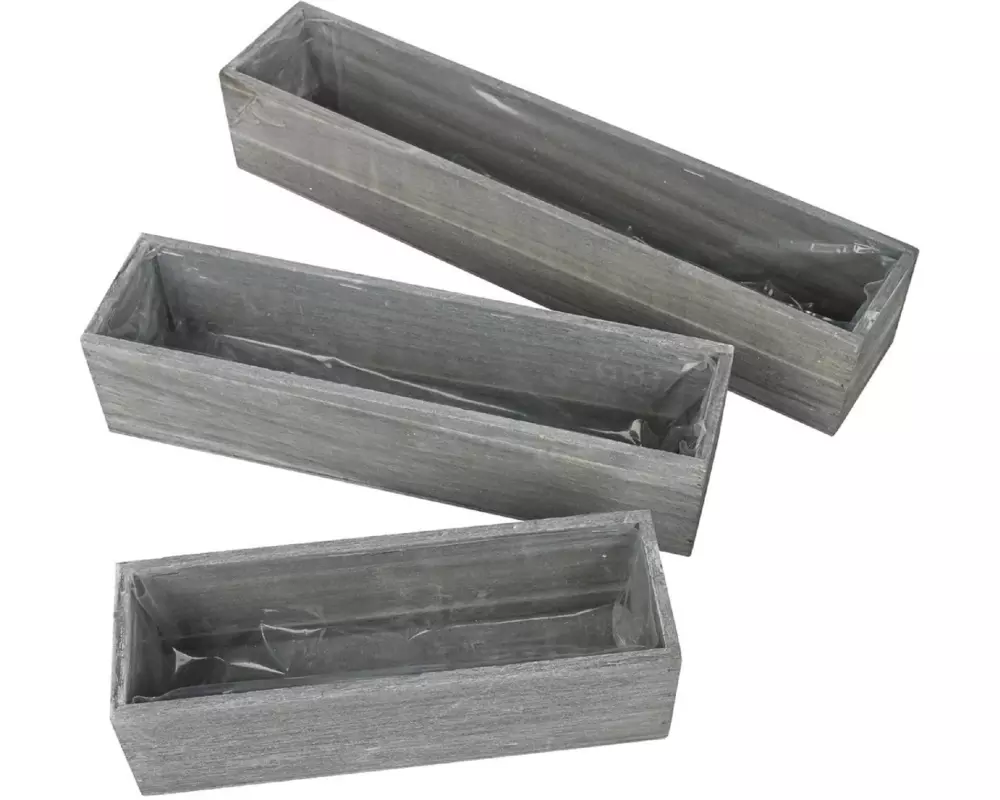 CHALET Pflanzengefäss Jutz L schmal, 30 x 7.5 x 7 cm, Grau