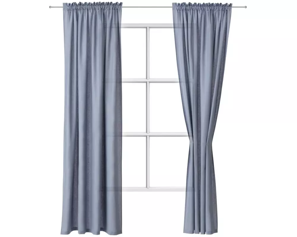 Urbanara Tagvorhang Solana Helles Graublau 2er Set 140 x 245 cm