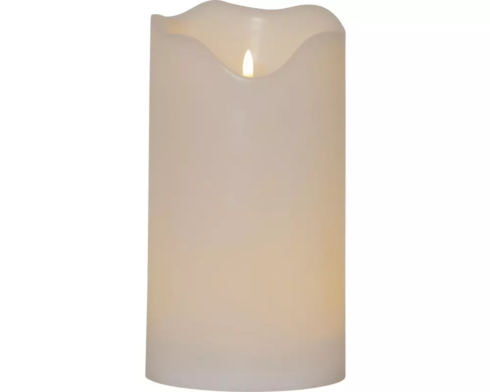 Star Trading LED-Kerze Pillar Flamme Grand Ø 16 x 30 cm, Weiss