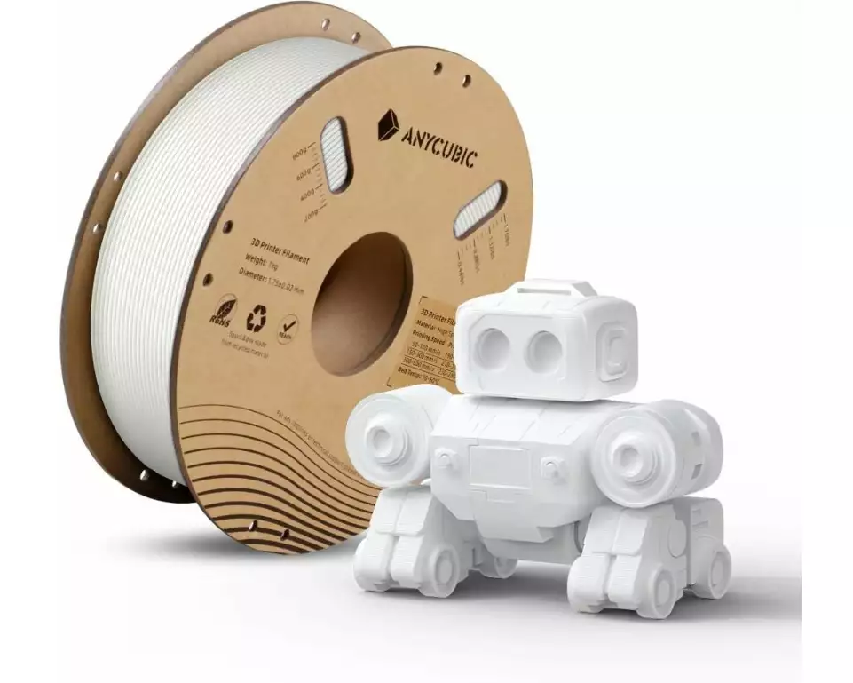 Anycubic Filament Anycubic PLA High Speed White 1.75 mm 1.125 kg