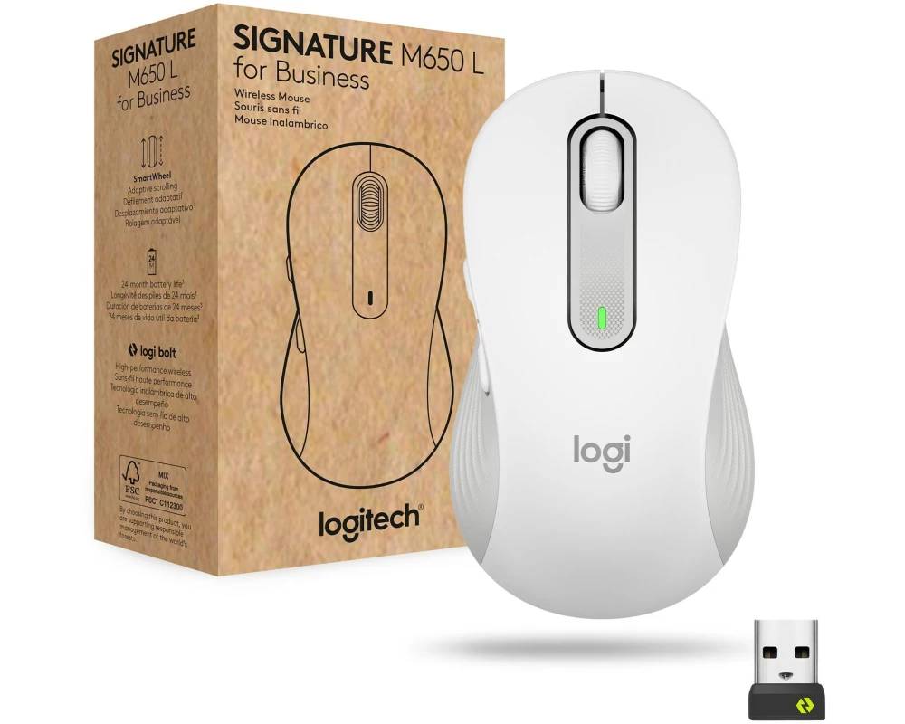 Logitech Maus Signature M650 L for Business Weiss