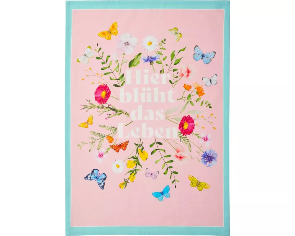 Blütenträume Geschirrtuch "Hier blüht das Leben" 50 x 70 cm