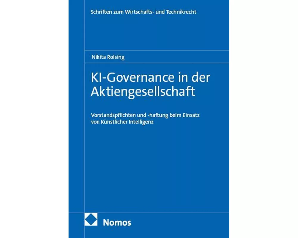 KI-Governance in der Aktiengesellschaft