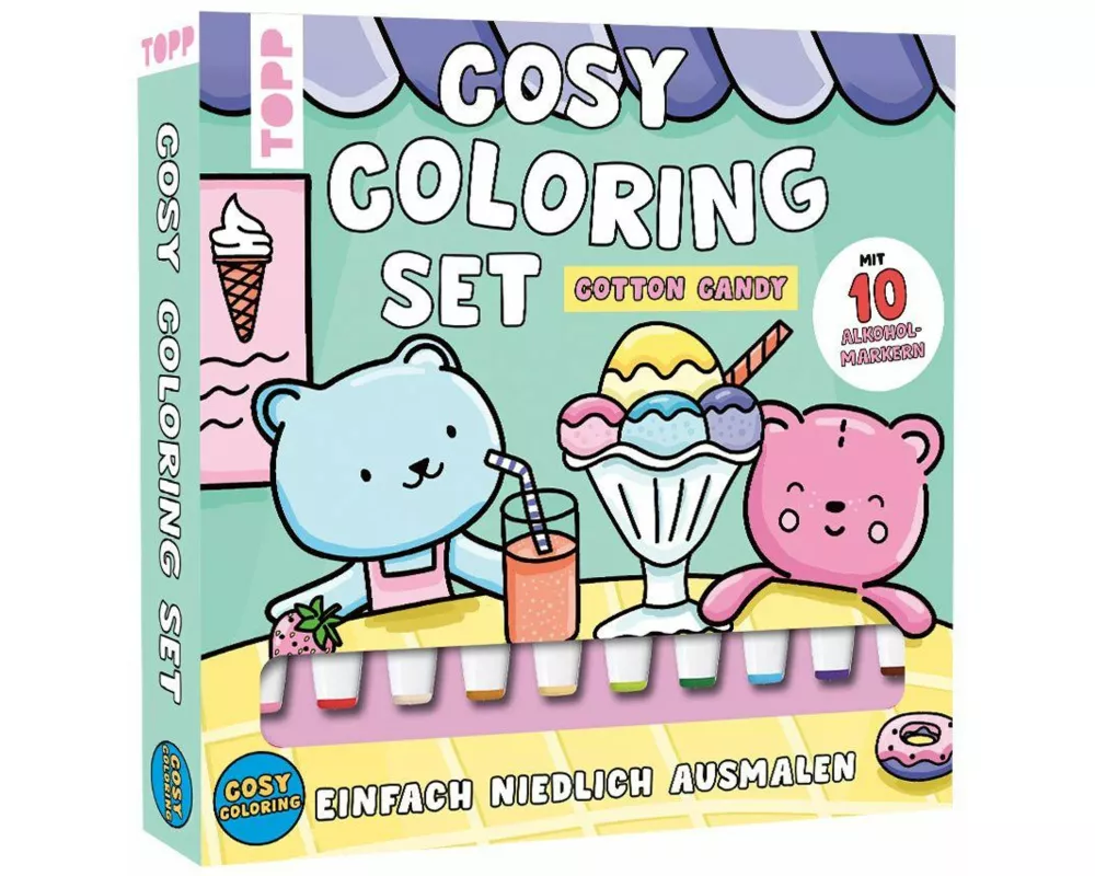 Cosy Coloring „Cotton Candy“ Ausmalset - Einfach niedlich ausmalen