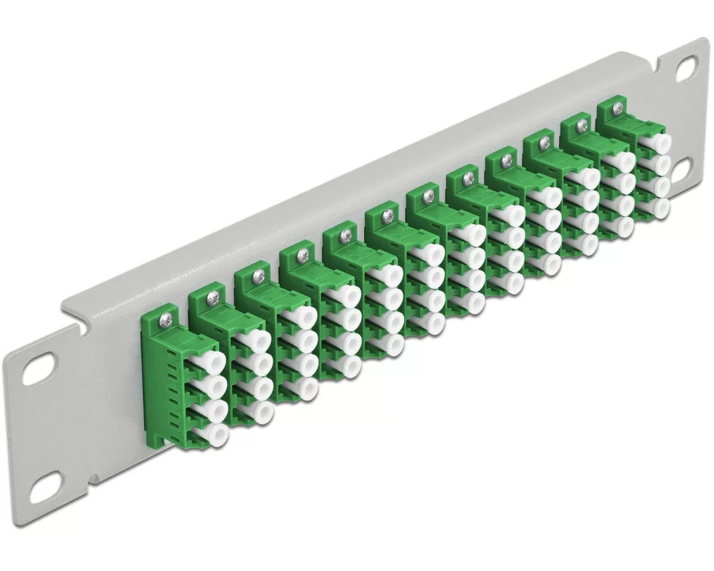 Delock Verteilerplatte 10″ LWL Patchpanel 12 Port LC Quad grau