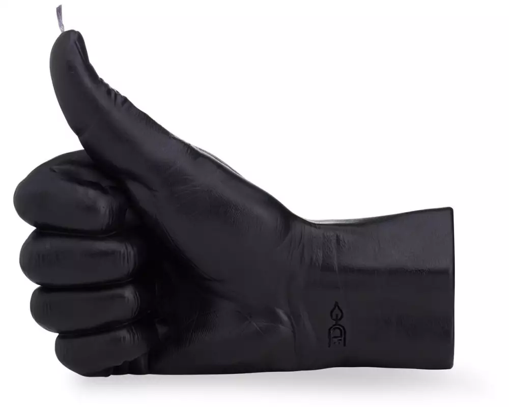 Mandatus Kerze Thumbs Up 13.5 cm x 13 cm, Schwarz, 1 Stück