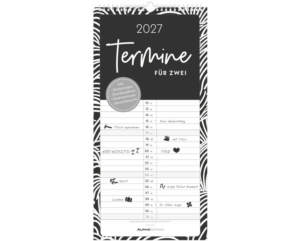 Termine für 2 Black and White 2027
