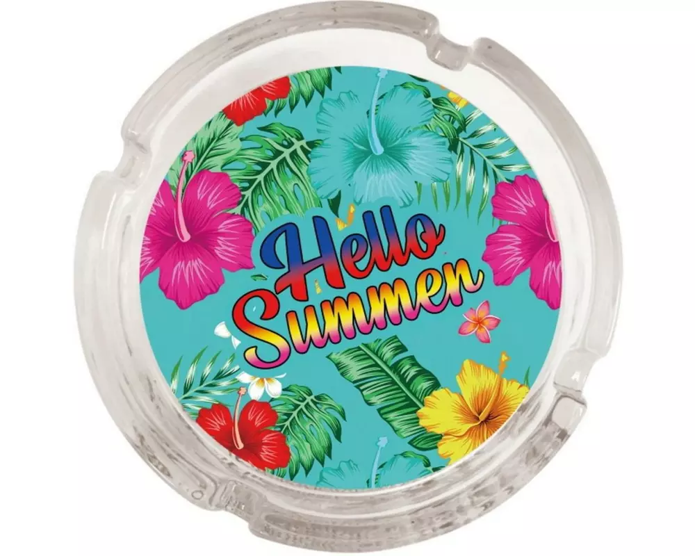 Dameco Aschenbecher Aschenbecher rund Hello Summer Blau