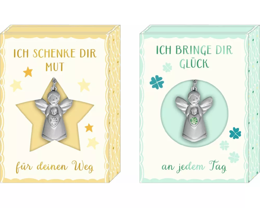 Schmuckanhänger – Kleiner Schutzengel (mint / gelb)