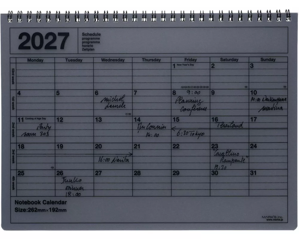 MARK'S 2027 Notebook Calendar M // Black