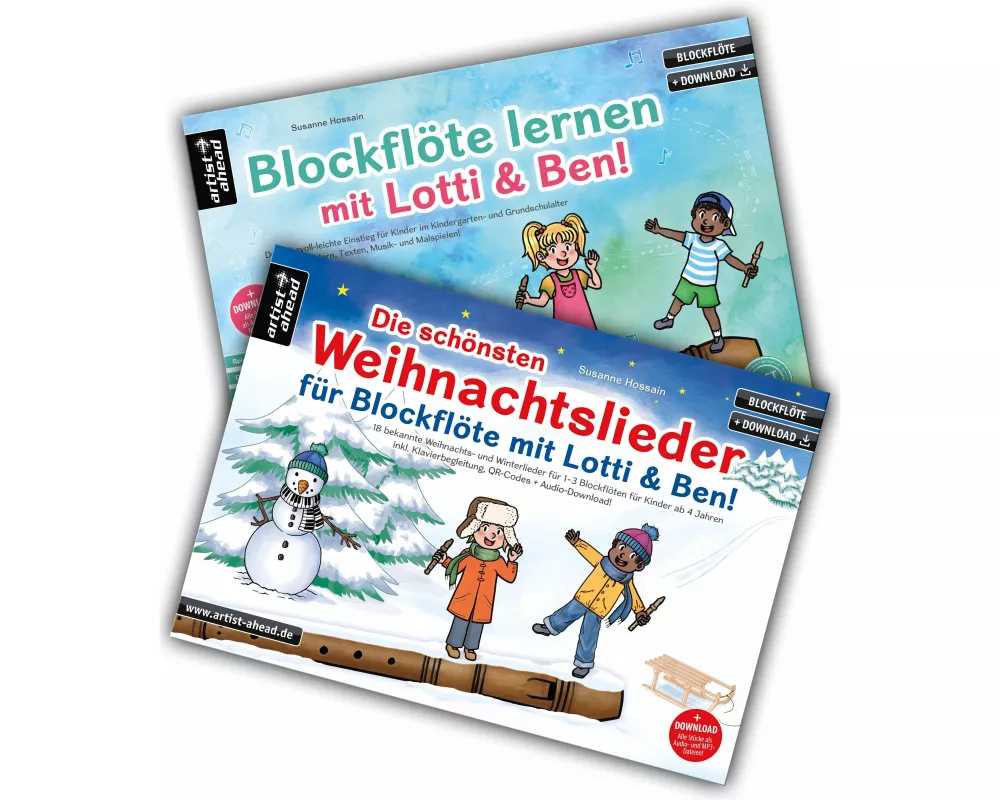 Blockflöte lernen mit Lotti & Ben + Die schönsten Weihnachtslieder für Blockflöte im Set!