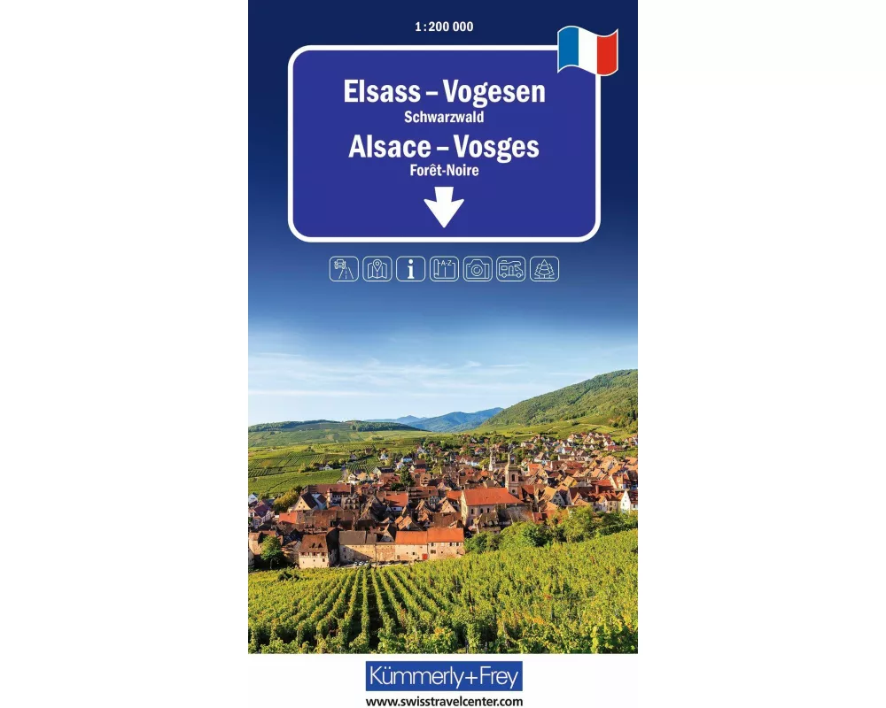 Kümmerly+Frey Regional-Strassenkarte Elsass, Vogesen 1:200.000