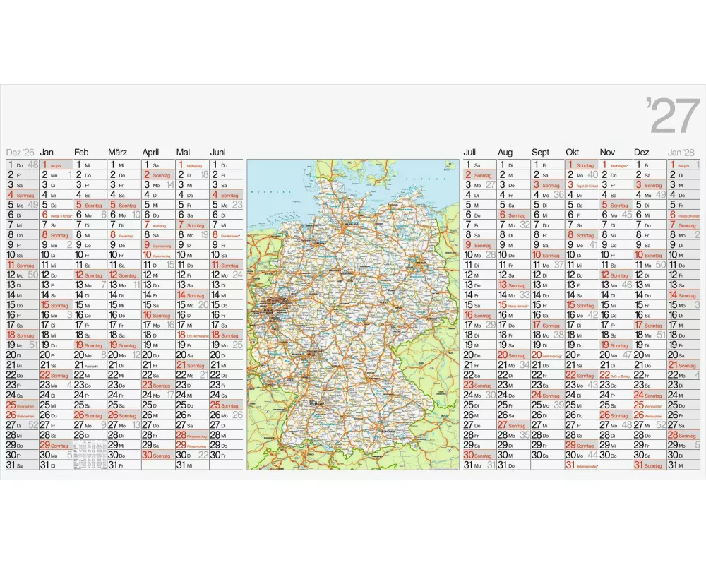 rido/idé 7033680007 Plakatkalender 2027 1140×640 mm