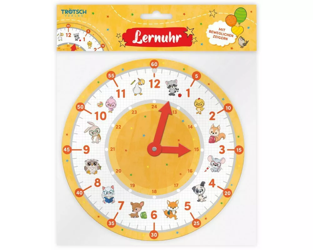 TRÖTSCH - Lernuhr Zum Schulstart Tierfreunde