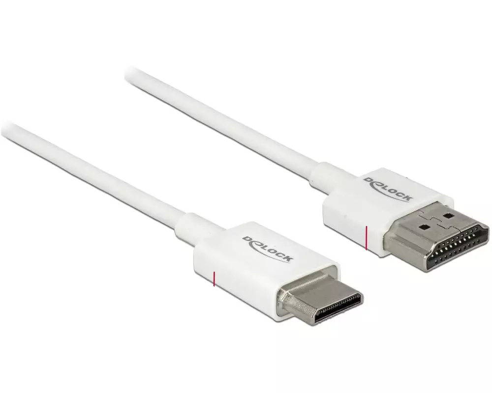 Delock Kabel 4K 60Hz HDMI - Mini-HDMI (HDMI-C), 1.5 m, Weiss