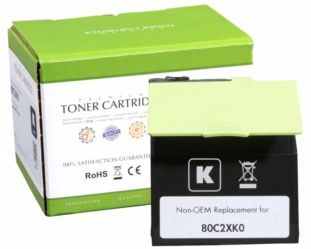 STATIC Toner cartridge compatible with Lexmark 80C2XK0 black compatible 8.000 pages