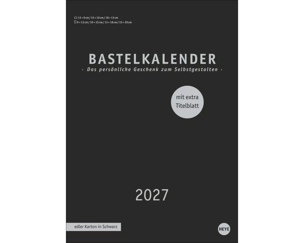 Premium-Bastelkalender schwarz A4 2027