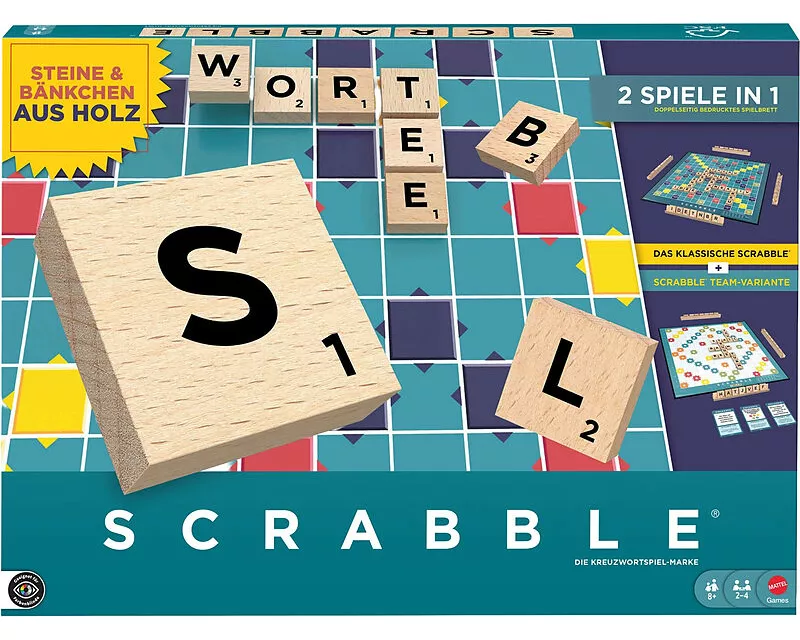 Scrabble Original Holz 2 Spiele in 1
