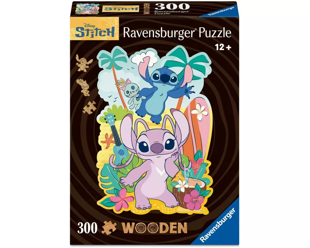 WOODEN Puzzle - Angel & Stitch - konturgeformtes Holzpuzzle mit 300 Teilen