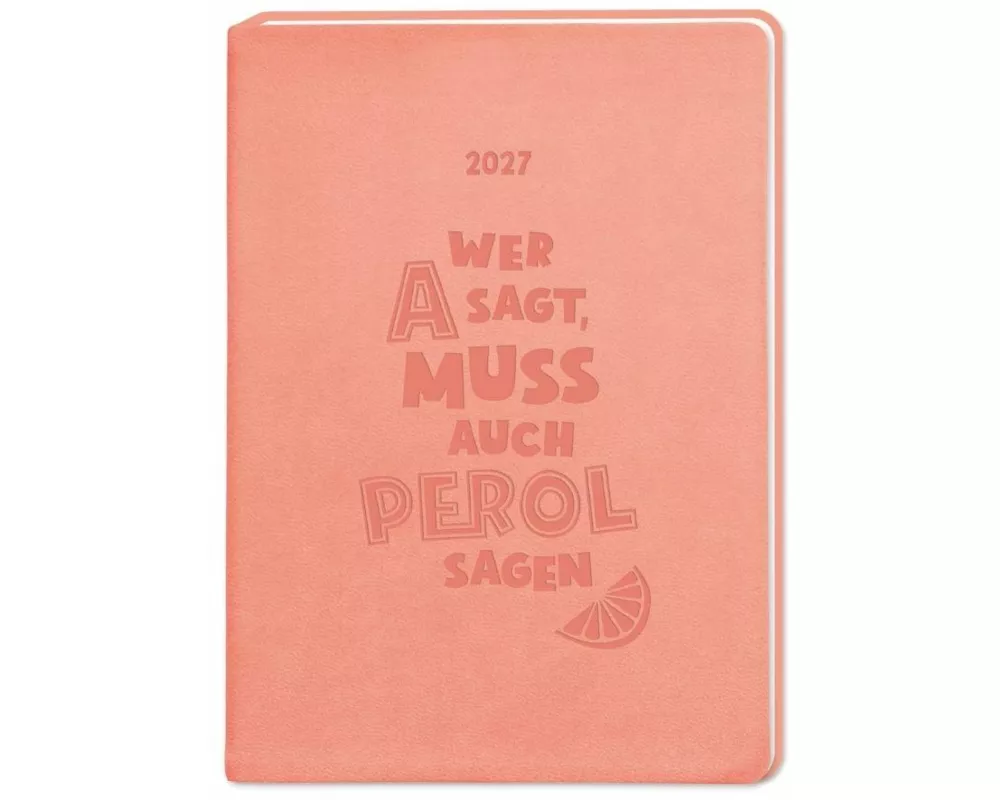 Terminplaner Lederlook 2027 Peach