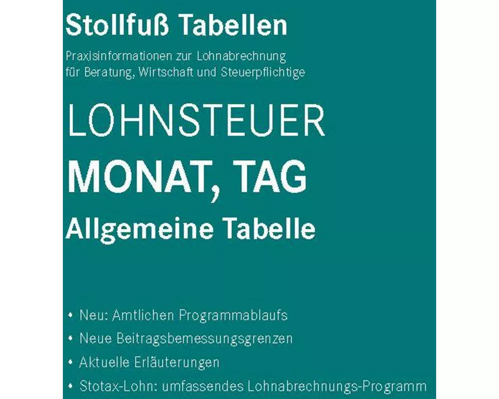 Tabelle, Lohnsteuer 2026 Monat, Tag
