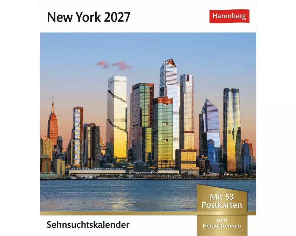 New York Sehnsuchtskalender 2027 - Wochenkalender mit 53 Postkarten