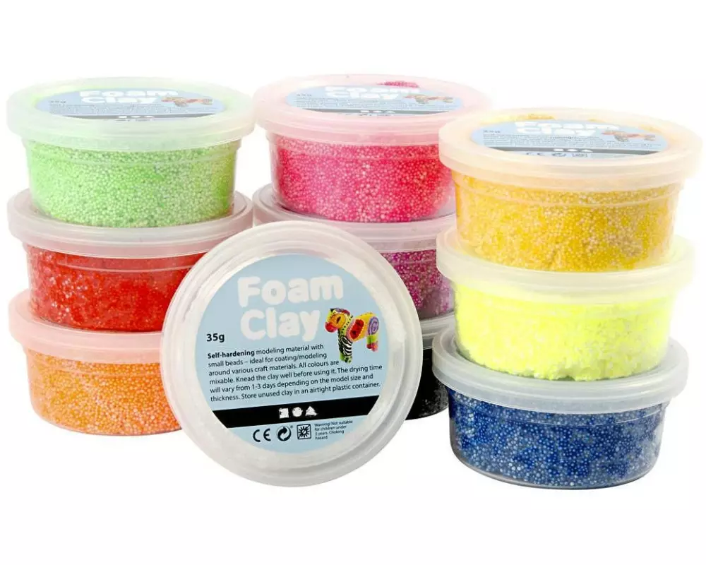 Creativ Company Modellier-Set Foam Clay Basic Mehrfarbig