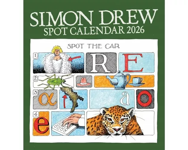 Simon Drew Easel Desk Calendar 2026