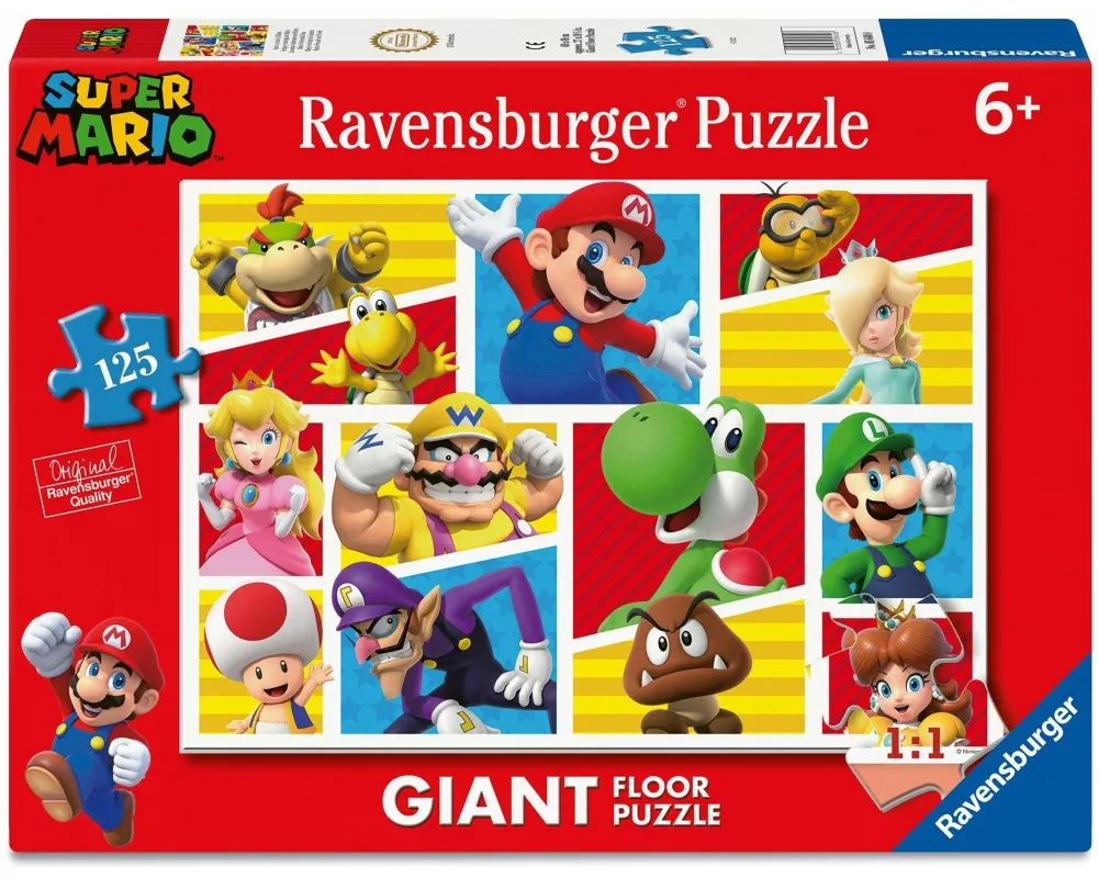 Ravensburger Kinderpuzzle 05640 - Marios Freunde und Feinde – großes Bodenpuzzle mit 125 Puzzleteilen, für Puzzle-Freunde und Super Mario-Fans ab 6 Ja