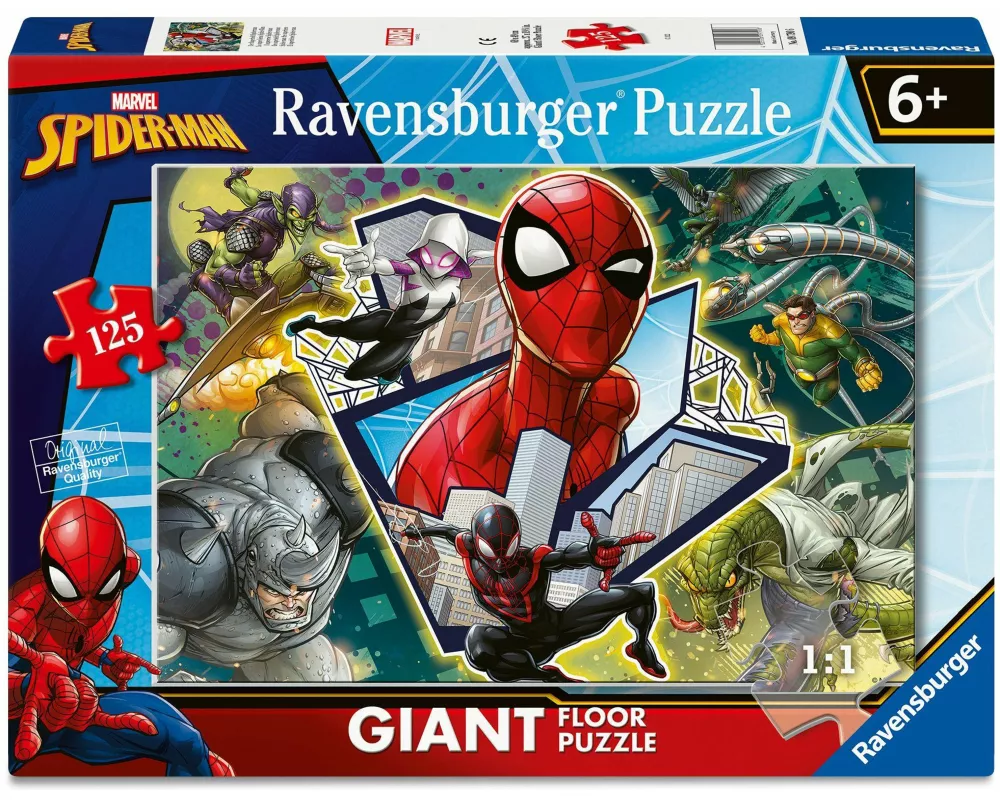 Ravensburger Kinderpuzzle 09790 - Der Superheld Spiderman – großes Bodenpuzzle mit 125 Puzzleteilen, für Puzzle-Freunde und Spiderman-Fans ab 6 Jahren