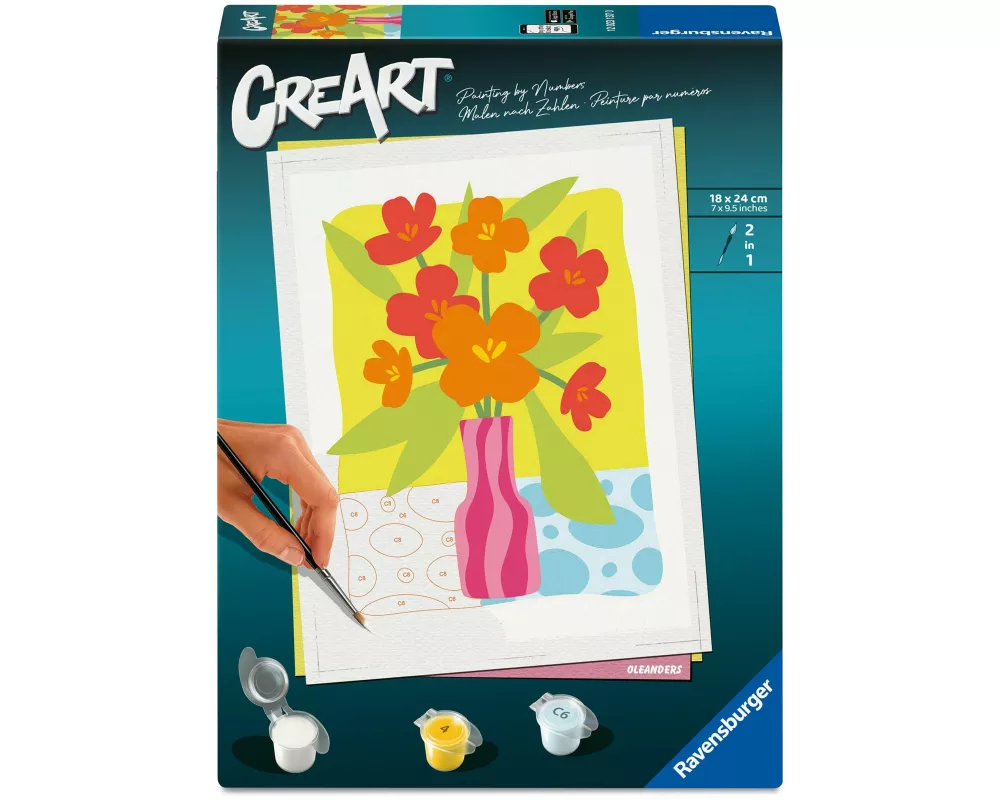 CreArt, Malen nach Zahlen Adults Trend - Oleander